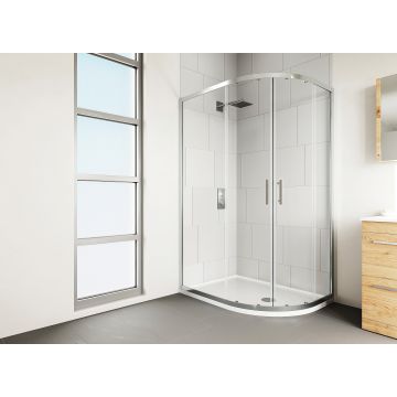 Verve Quadrant Shower Door 1200 x 800mm Silver *