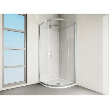 Verve 1 Door Quadrant Door 800mm Silver