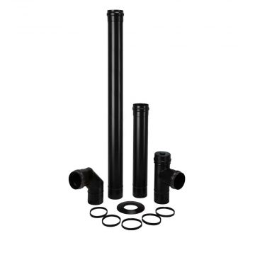 Pellet Pipe 80 x 250mm Matt Black