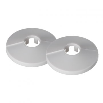 Plumb Centre Pipe Hole Cover 16mm White Pk2
