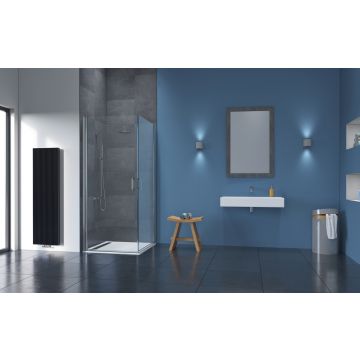 Flair Frameless Corner Pivot 90 Silver