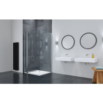 Flair Frameless Corner Pivot 120 x 90 Silver