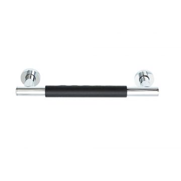 Soul Chrome Grab Bar 30cm Black Rubber Grip