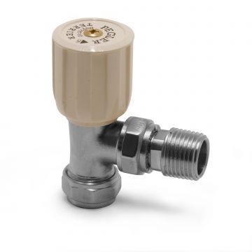 Pegler TerrierradiatorValve 1/2" Chrome Plated Angled Wh