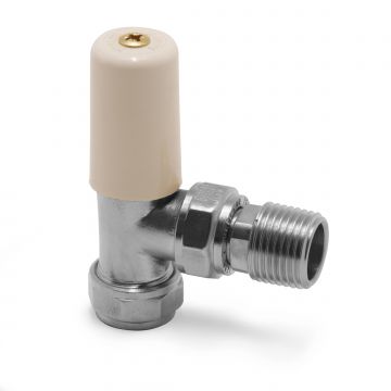 Pegler TerrierradiatorValve 1/2" Chrome Plated Angled Ls