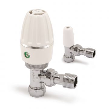Pegler Terrier 1/2" TRV & Lockshield Pack Wh/Cp