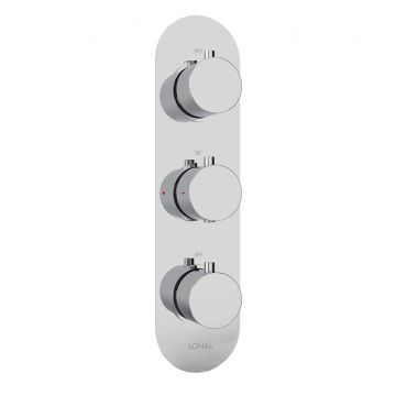 Alita Round Triple Shower Valve & Outlet Valve