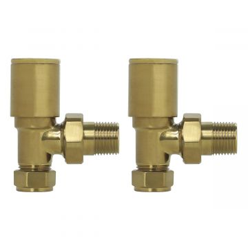Angled Radiator Valves Gold