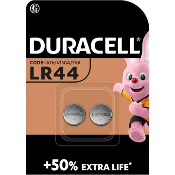 Duracell Lr44/A76 Alkaline 1.5v 2/Card
