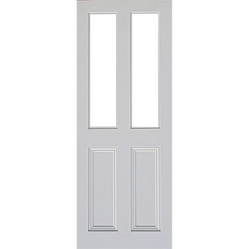 Indoors Claremont Bevelled Clear Glass Door - White - 78 Inch x 30 Inch (1981mm x 762mm)