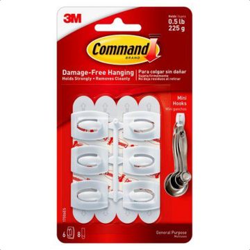 Mini Hook comes with Command Strips 6 Hook 8 Sml Strip 17006