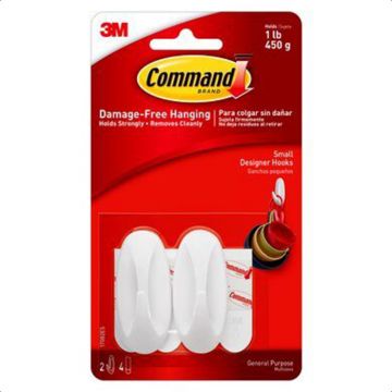 Small Hook comes with Command Strips 2 Hook 4 Sml Strip 17082