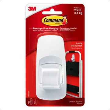 Jumbo Hook comes with Command Strips 1 Hook 2 Lrg Strip 17004