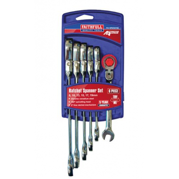 Faithfull 6 Pcs Ratcheting Combi Spanner Set