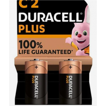 Duracell Plus Power C Size Batteries 2/pack