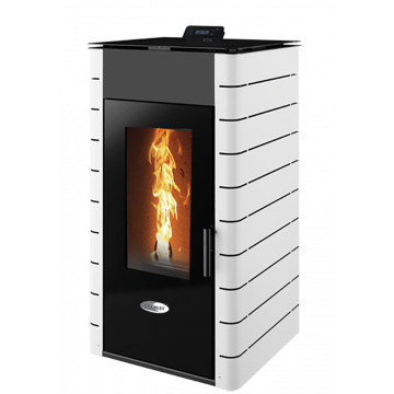 SOLIS K1200-2 12kW Pellet Stove Flat Panel White