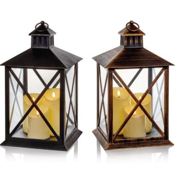 Premier Decorations Glass Lantern 20cm 3 Assorted