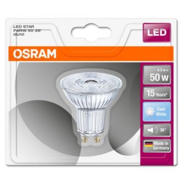 Osram 4.3w (50w) Gu10 LED Cool White Bulb 958098
