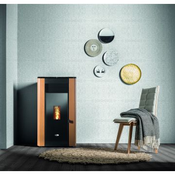 SOLIS K1200-2 12kW Pellet Stove Flat Panel Oak