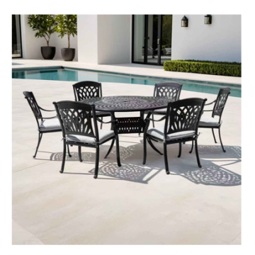 Outdoor 6-Seater Garden Furniture Set with 152cm Round Dining Table | EA78597