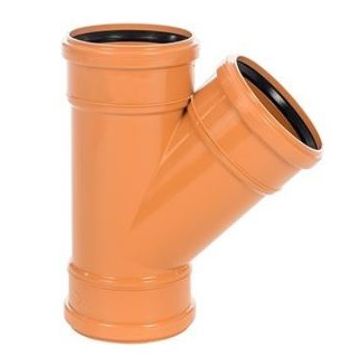 Sewer 110mm x 45deg Y Branch Triple Socket