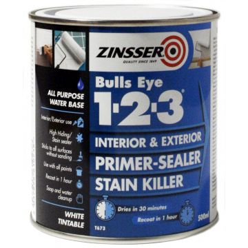 Zinsser All Purpose Water Based Bulls Eye 1-2-3 Primer & Sealer  - 500ml