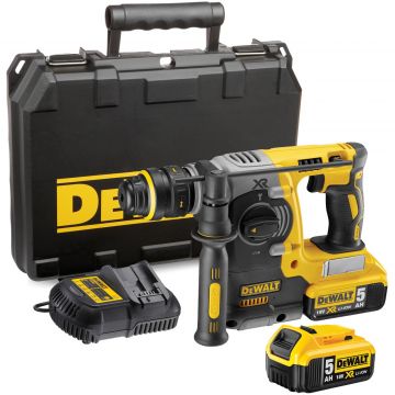 Dewalt SDS Rotary Hammer Drill 2 X 5amh Batteries with 1 Charger and Heavy Duty Kit Box - DCH273P2 