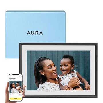 AURA Carver 10.1" Wi-Fi Digital Picture Photo Frame - Gravel & Matt White | UKA900-MBLK