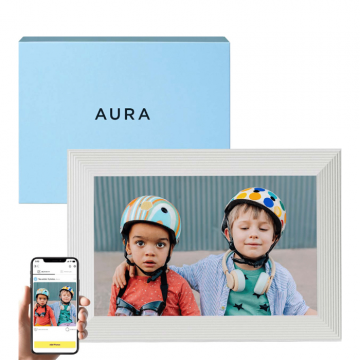 AURA Carver 10.1" Wi-Fi Connected Picture Frame - Sea Salt |  UKA900-WHT