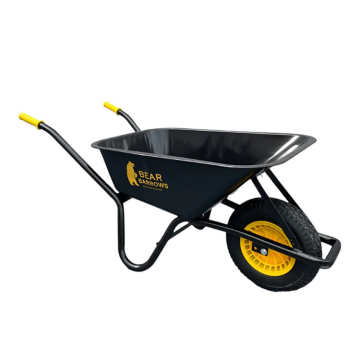 Bear 90L Black Builders Wheelbarrow - Heavy Duty Pneumatic Wheel | BEAR90B
