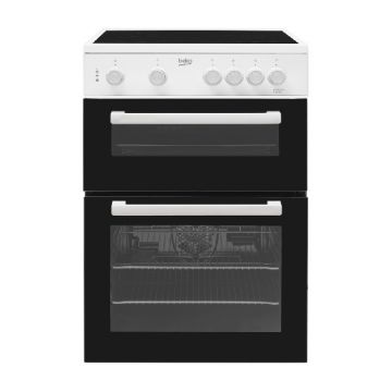 Beko 60cm Twin Cavity Electric Cooker - White | KTC611W