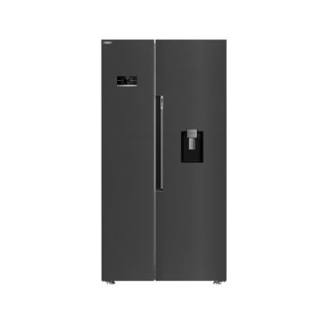 Beko Freestanding American Style Fridge Freezer with HarvestFresh - Black | ASD2442VPZ 