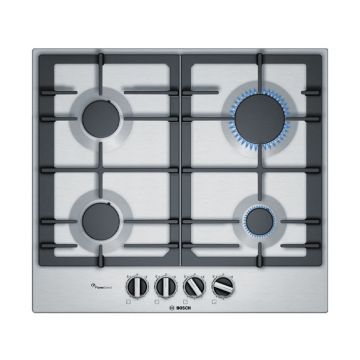 Bosch Series 6 58cm 4-Burner Gas Hob - Stainless Steel | PCP6A5B90