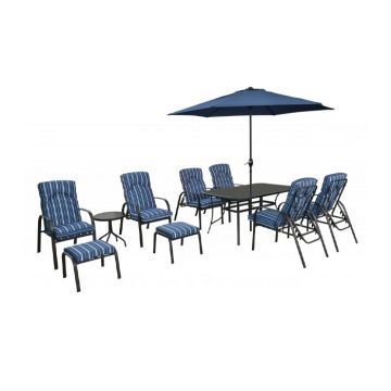 Culcita Avondale 11 Piece Patio Dining Set - Blue Stripe | SLDNBS299