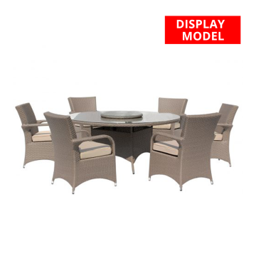 Culcita Casino 6-Seater Rattan Garden Dining Set - DISPLAY MODEL | RADRGY265