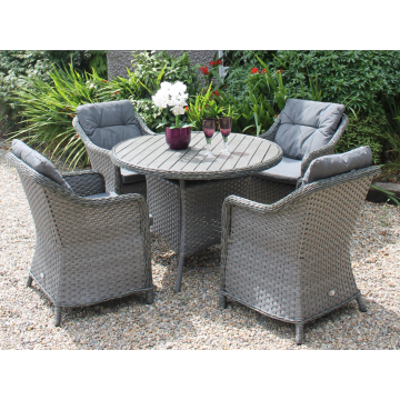 Culcita Claddagh 4 Seater Rattan Dining Set - Charcoal Grey | RADSBR349