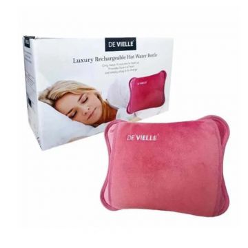 De Vielle Electric Rechargable Hot Water Bottle - Pink | DEV058666 