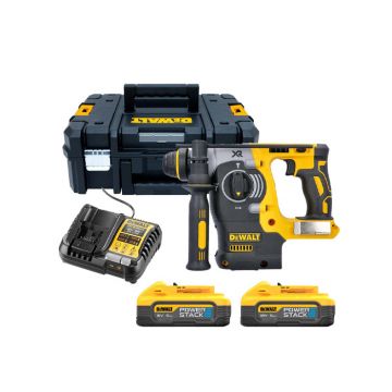 Dewalt 18V XR Brushless 24mm SDS-Plus Hammer Drill - 2 x  Powerstack 5ah Batteries | DCH273H2T-GB