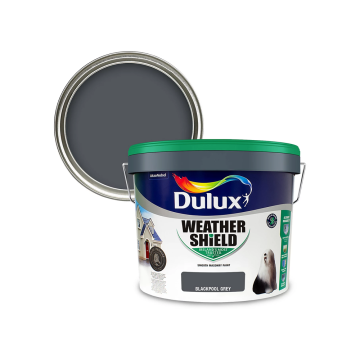 Dulux Weathershield Smooth Masonry Paint 10L - Blackpool Grey | 5911627