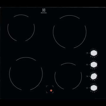 Electrolux 60cm Electric 4-Zone Ceramic Hob - Black | EHF6140ISK