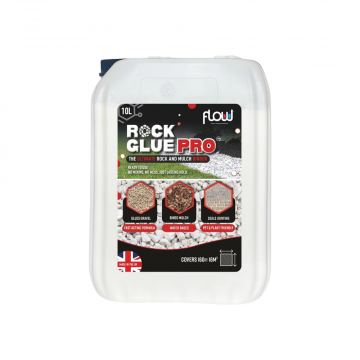 FlowChem Rock Glue Pro Heavy-Duty Gravel, Stone, Mulch Binder & Joint Sealer - 10 Litre | ROCK10L