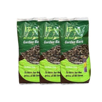 Garden Living 75lt Medium Chip Bark Mulch - 3 for €17.99 