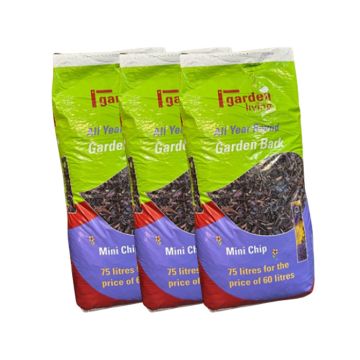 Garden Living 75 Litre Mini Chip Mulch Bark (3 x Bags for 17.99)