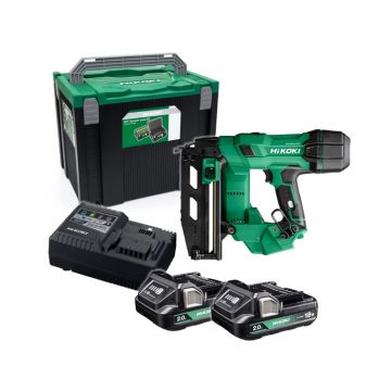 HiKOKI 2nd Generation 18V 16g Straight Finishing Nailer with 2 x Batteries, Charger & Case | NT1865DSA/JXZ