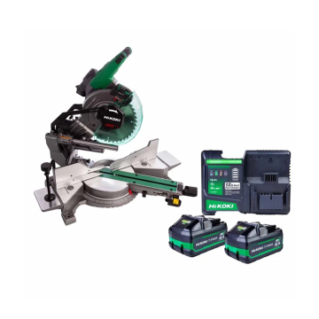 HiKOKI 36V Multi-Volt Brushless Sliding Mitre Saw c/w 2 x MW Batteries & Charger | C3610DRA/W4Z