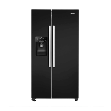 Hisense American Style Plumbed Side by Side Fridge Freezer - Black | RS694N4IBE