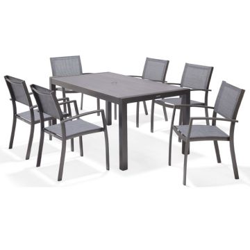Lifestyle Garden Solana 6 Seat Outdoor Dining Garden Furniture Set - Grey