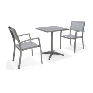LifeStyle Garden Solana 70cm Gyro Bistro Outdoor Table & Chair Set - Grey