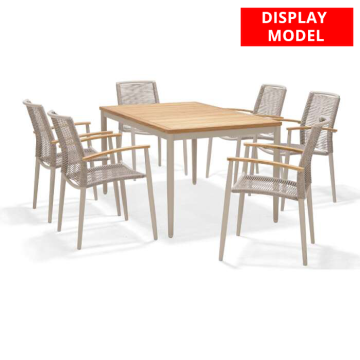 LifeStyle Gardens Topaz 6-Seat Outdoor Dining Set - DISPLAY MODEL 