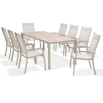 Morella 8-Seat Stacking Dining Set - Grey
